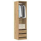 Garde-robe chêne artisanal 50x50x200 cm bois d'ingénierie