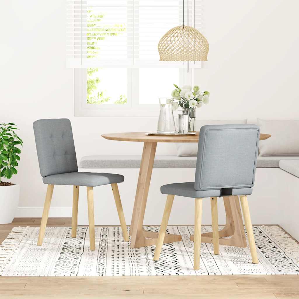 Chaises à manger lot de 2 gris clair tissu