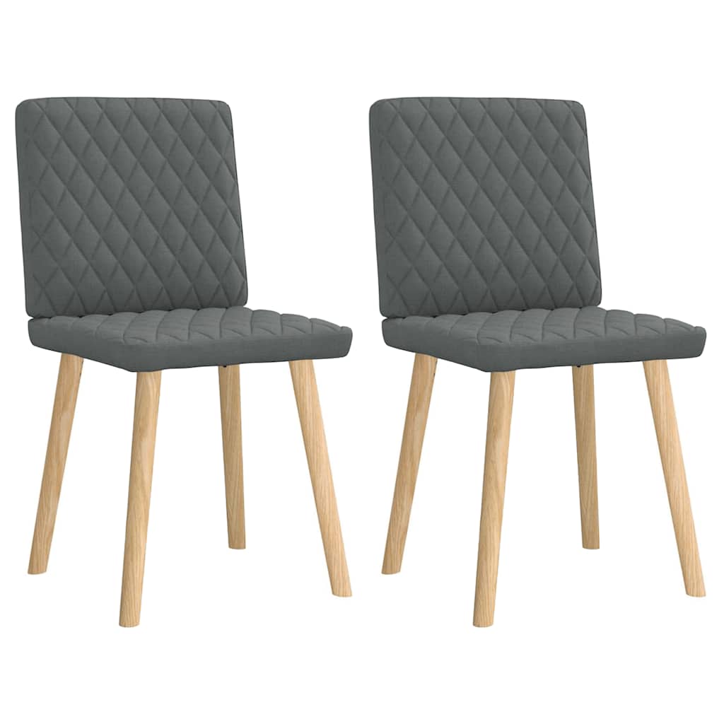 Chaises à manger lot de 2 gris foncé tissu