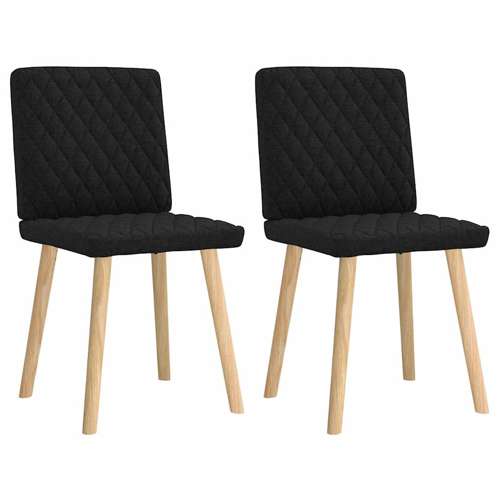 Chaises à manger lot de 2 noir tissu