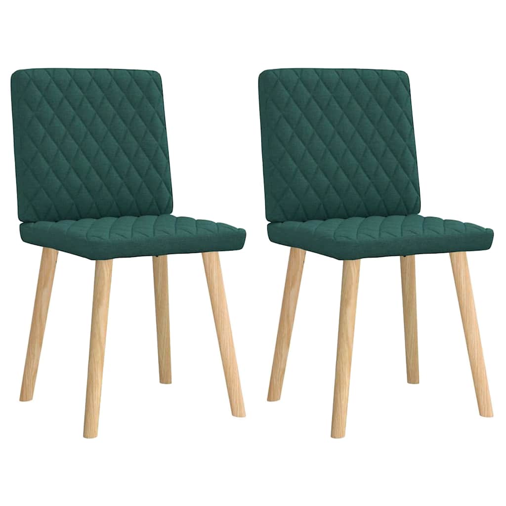 Chaises à manger lot de 2 vert foncé tissu