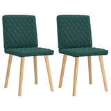 Chaises à manger lot de 2 vert foncé tissu