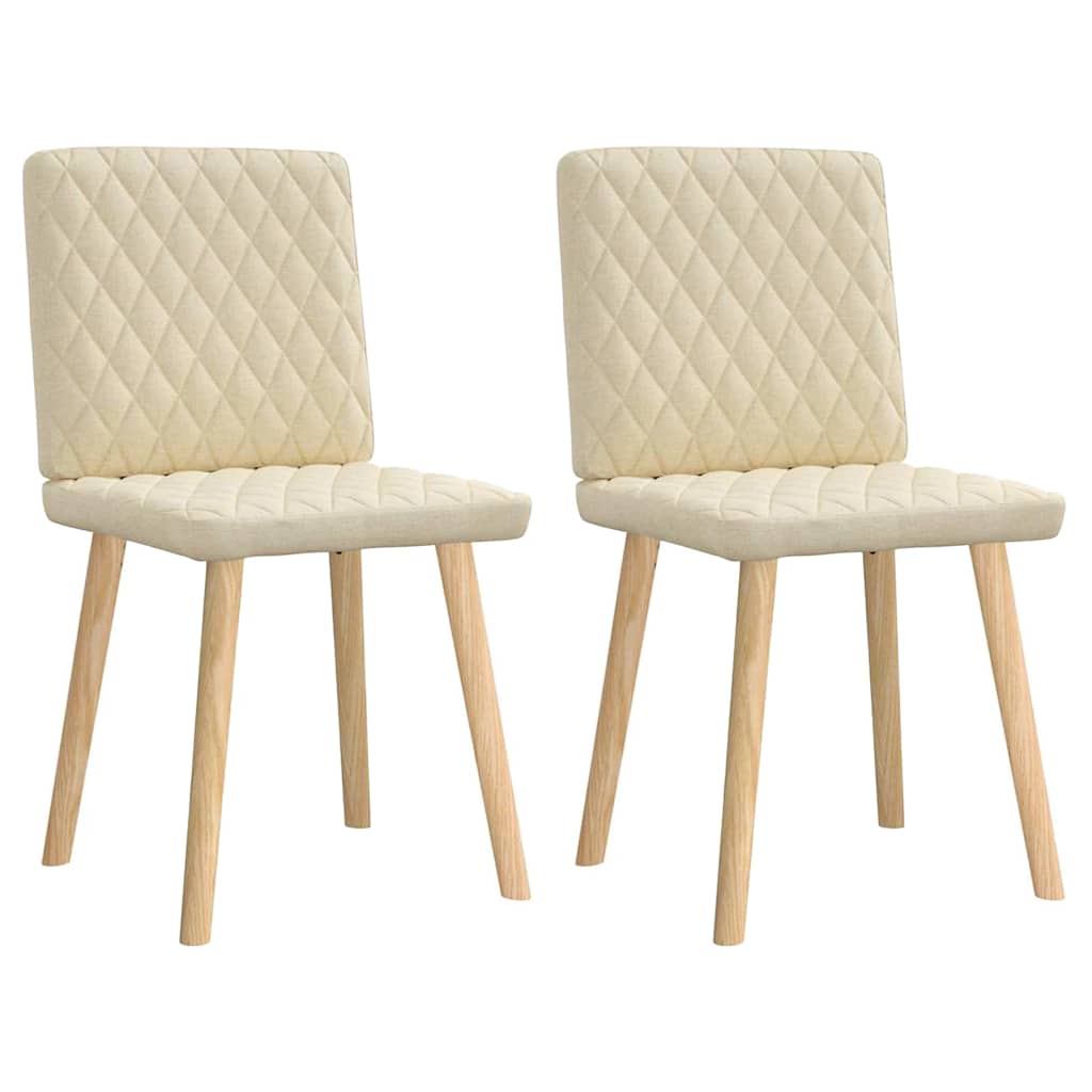 Chaises à manger lot de 2 crème tissu