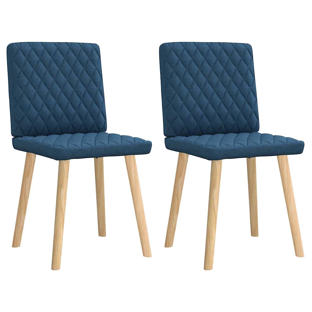 Chaises à manger lot de 2 bleu tissu
