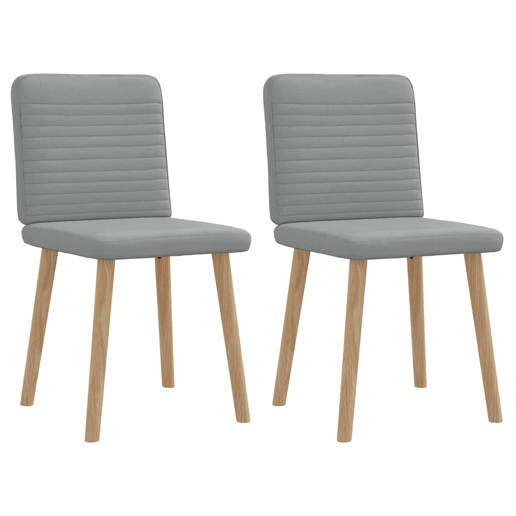 Chaises à manger lot de 2 gris clair tissu
