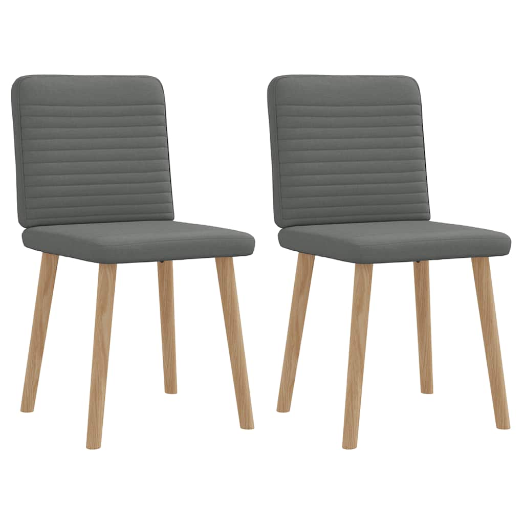 Chaises à manger lot de 2 gris foncé tissu