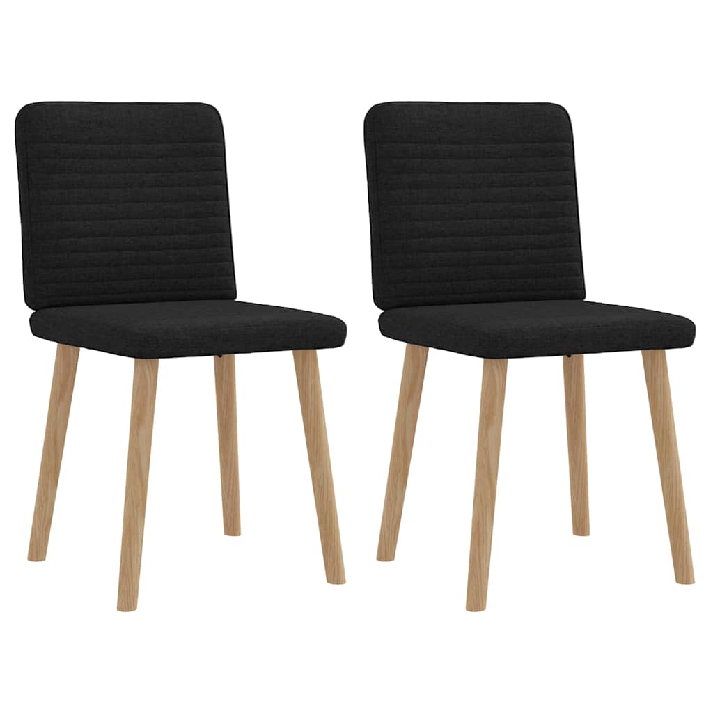 Chaises à manger lot de 2 noir tissu