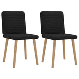 Chaises à manger lot de 2 noir tissu