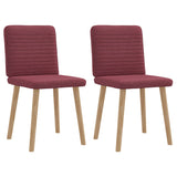 Chaises à manger lot de 2 rouge bordeaux tissu