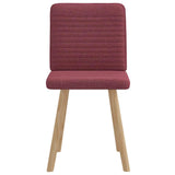 Chaises à manger lot de 2 rouge bordeaux tissu