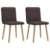 Chaises à manger lot de 2 marron foncé tissu
