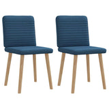 Chaises à manger lot de 2 bleu tissu