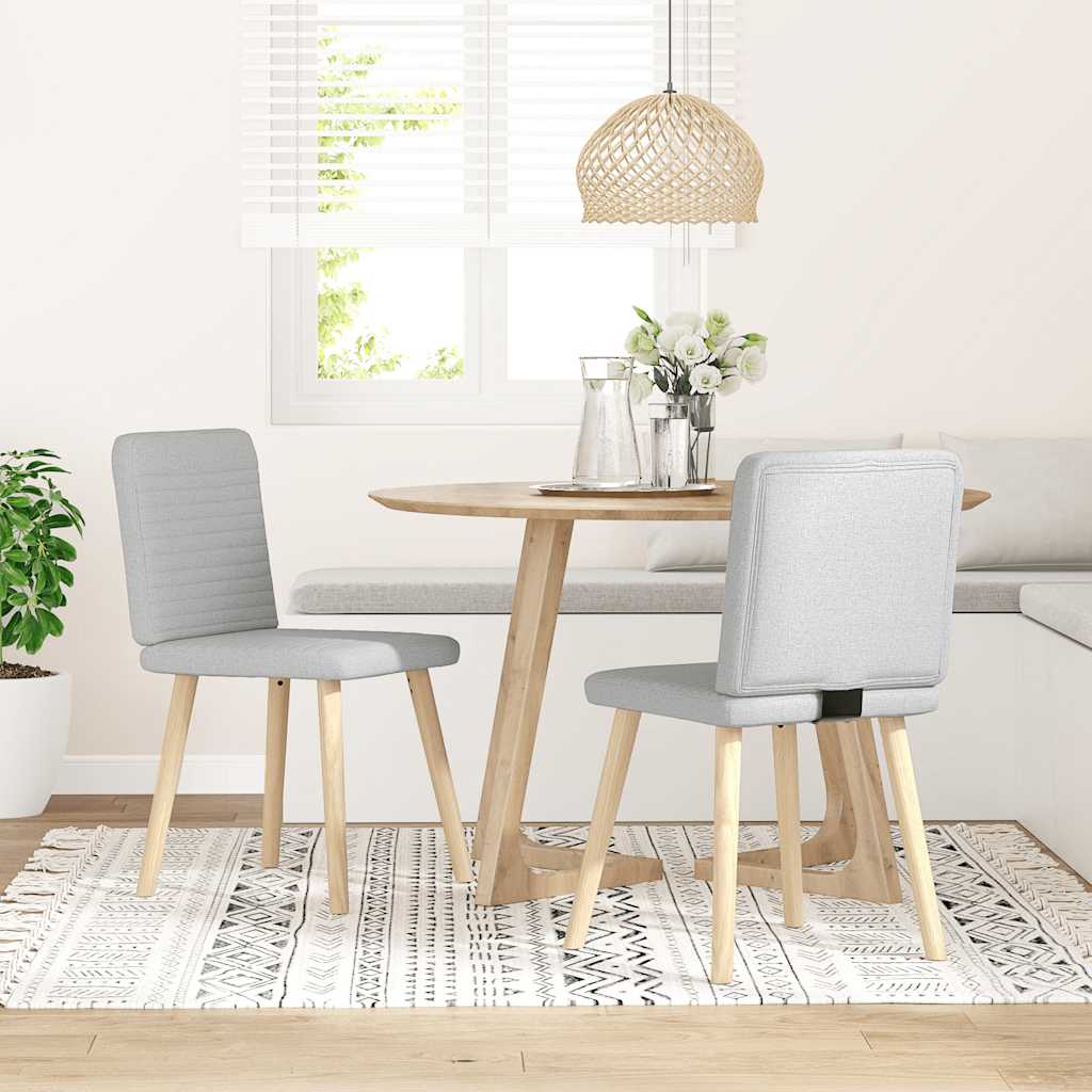 Chaises à manger lot de 2 gris nuage tissu