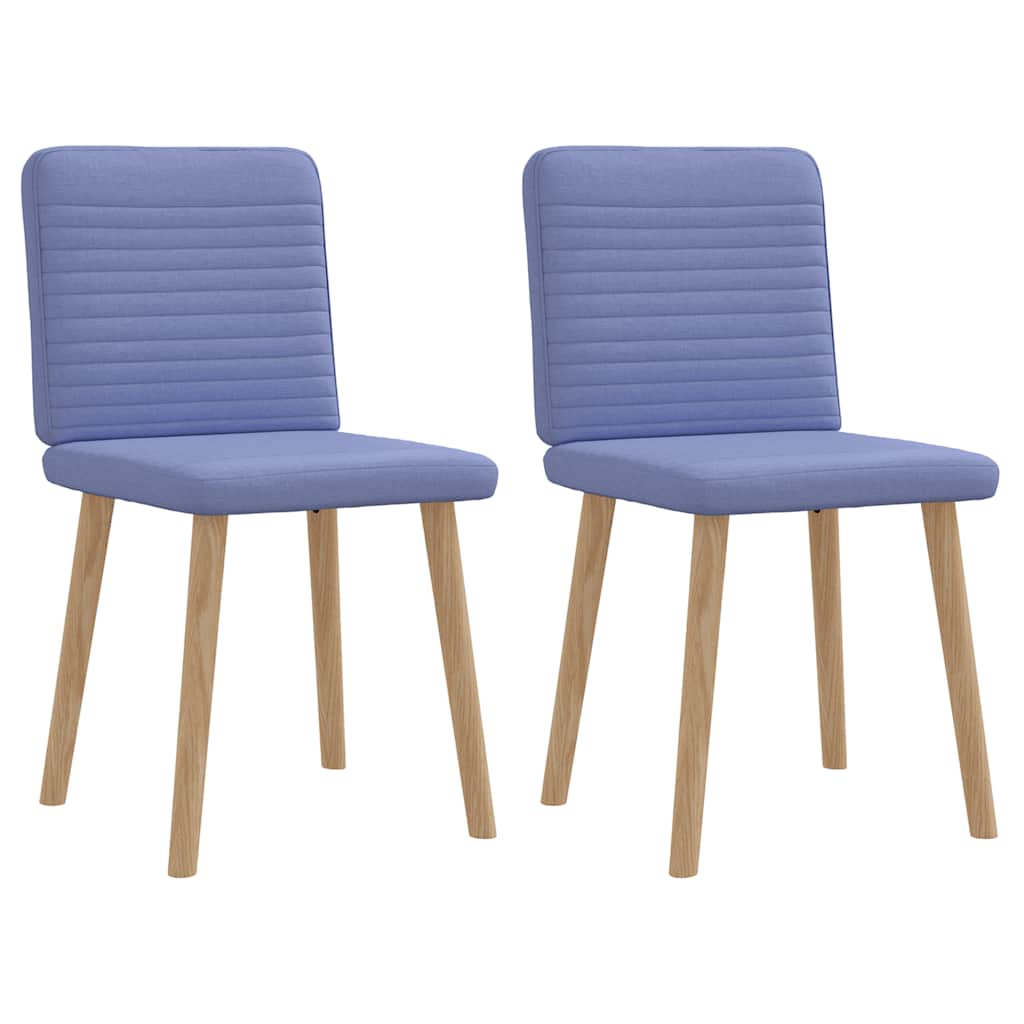 Chaises à manger lot de 2 bleu jean tissu