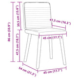 Chaises à manger lot de 2 bleu jean tissu