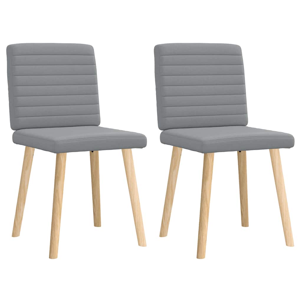 Chaises à manger lot de 2 gris clair tissu