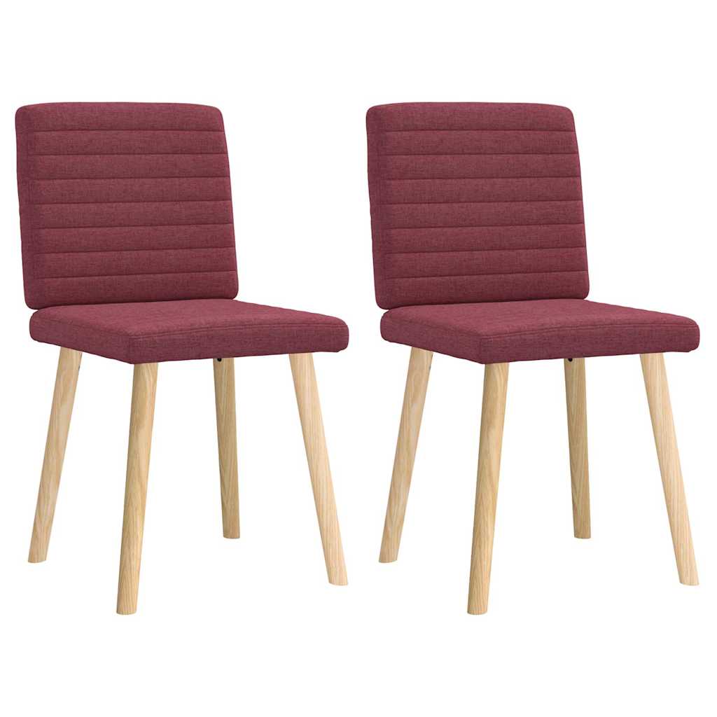 Chaises à manger lot de 2 rouge bordeaux tissu