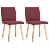 Chaises à manger lot de 2 rouge bordeaux tissu