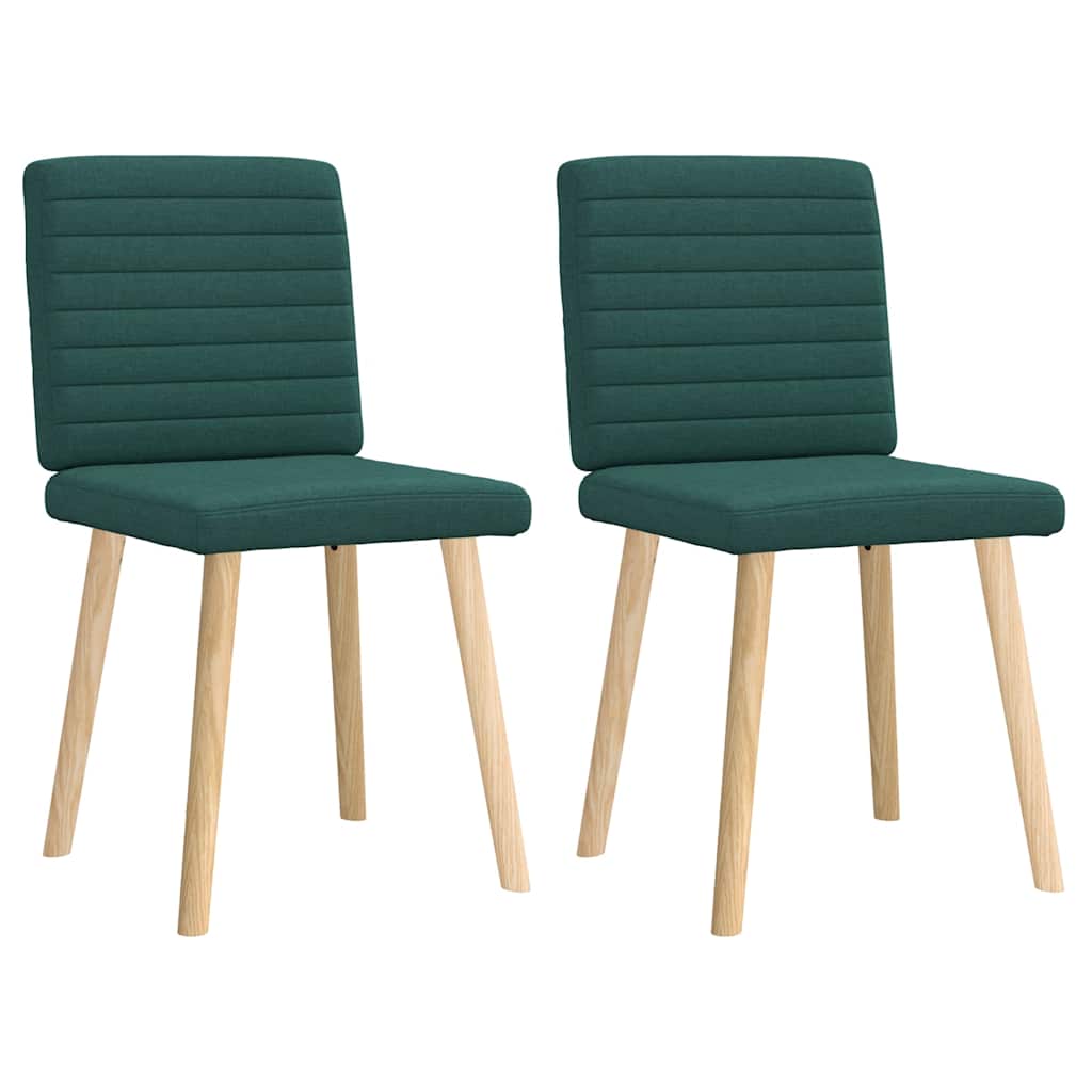 Chaises à manger lot de 2 vert foncé tissu
