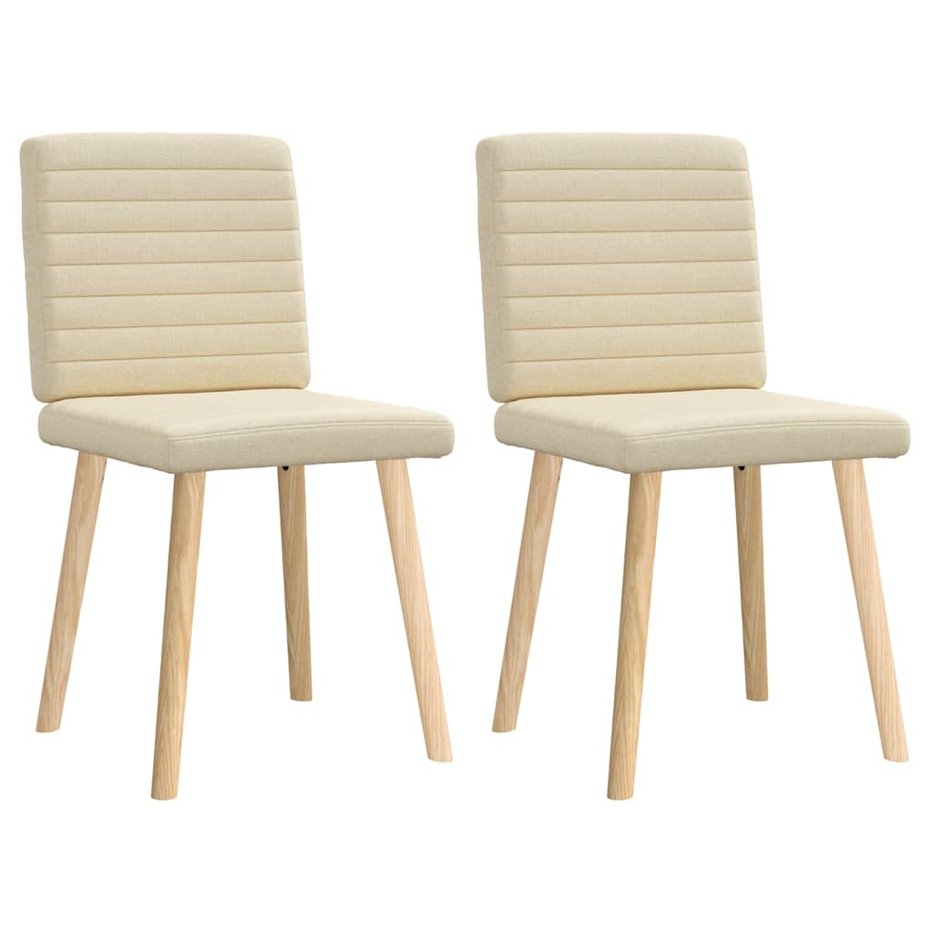 Chaises à manger lot de 2 crème tissu