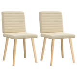 Chaises à manger lot de 2 crème tissu