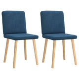 Chaises à manger lot de 2 bleu tissu