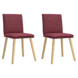 Chaises à manger lot de 2 rouge bordeaux tissu