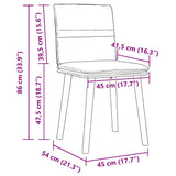 Chaises à manger lot de 2 taupe tissu