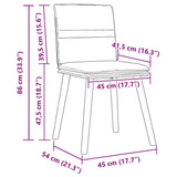 Chaises à manger lot de 2 gris nuage tissu