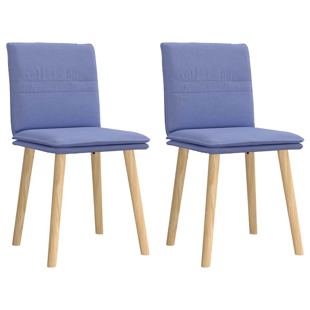 Chaises à manger lot de 2 bleu jean tissu