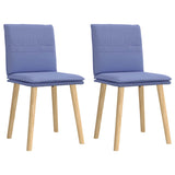 Chaises à manger lot de 2 bleu jean tissu