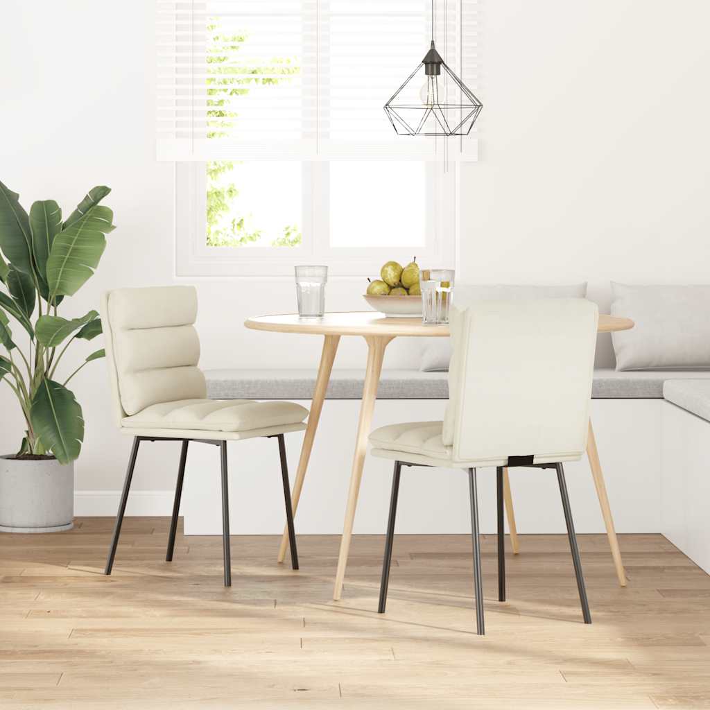 Chaises à manger lot de 2 Crème Velours