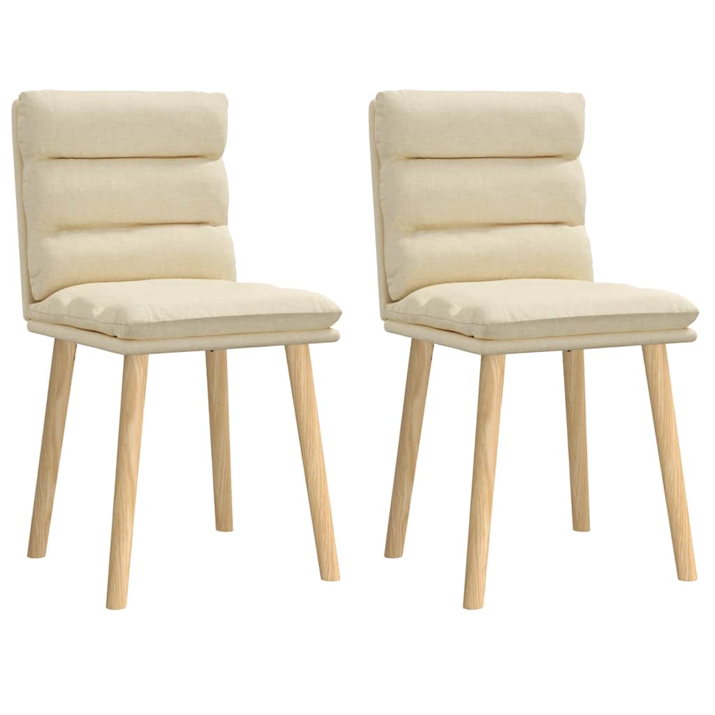 Chaises à manger lot de 2 crème tissu