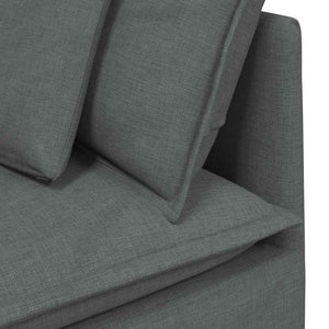 Canapé modulaire avec coussins en tissu gris foncé