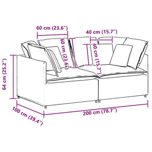 Canapé modulaire avec coussins en tissu gris foncé