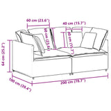 Canapé modulaire avec coussins en tissu gris foncé