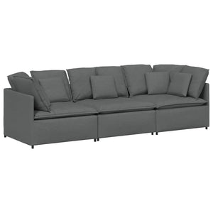 Canapé modulaire avec coussins en tissu gris foncé
