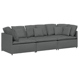 Canapé modulaire avec coussins en tissu gris foncé