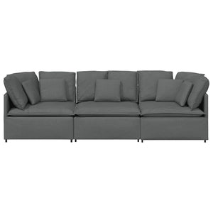 Canapé modulaire avec coussins en tissu gris foncé