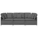 Canapé modulaire avec coussins en tissu gris foncé