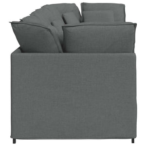 Canapé modulaire avec coussins en tissu gris foncé