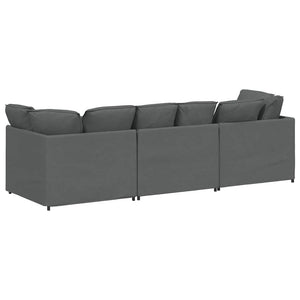 Canapé modulaire avec coussins en tissu gris foncé