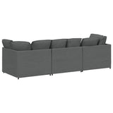 Canapé modulaire avec coussins en tissu gris foncé