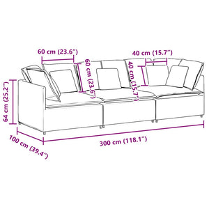 Canapé modulaire avec coussins en tissu gris foncé