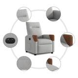 Fauteuil inclinable électrique gris nuage tissu