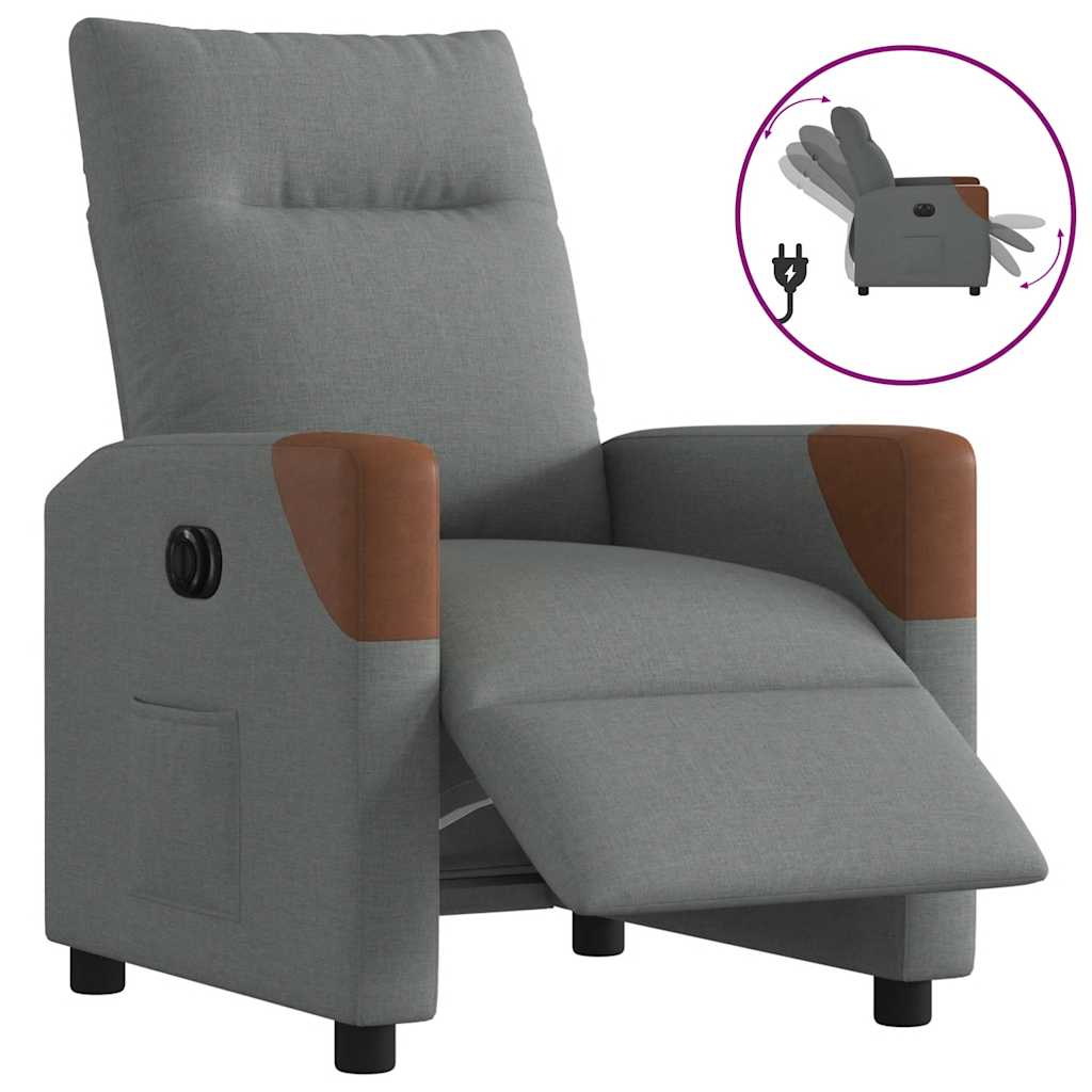 Fauteuil inclinable électrique Gris foncé Tissu