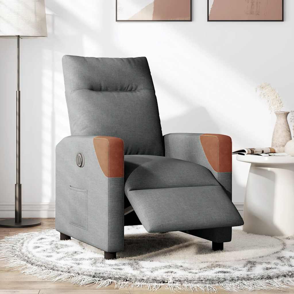 Fauteuil inclinable électrique Gris foncé Tissu