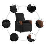 Fauteuil inclinable électrique Noir Tissu