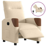 Fauteuil inclinable électrique Crème Tissu