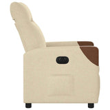 Fauteuil inclinable électrique Crème Tissu